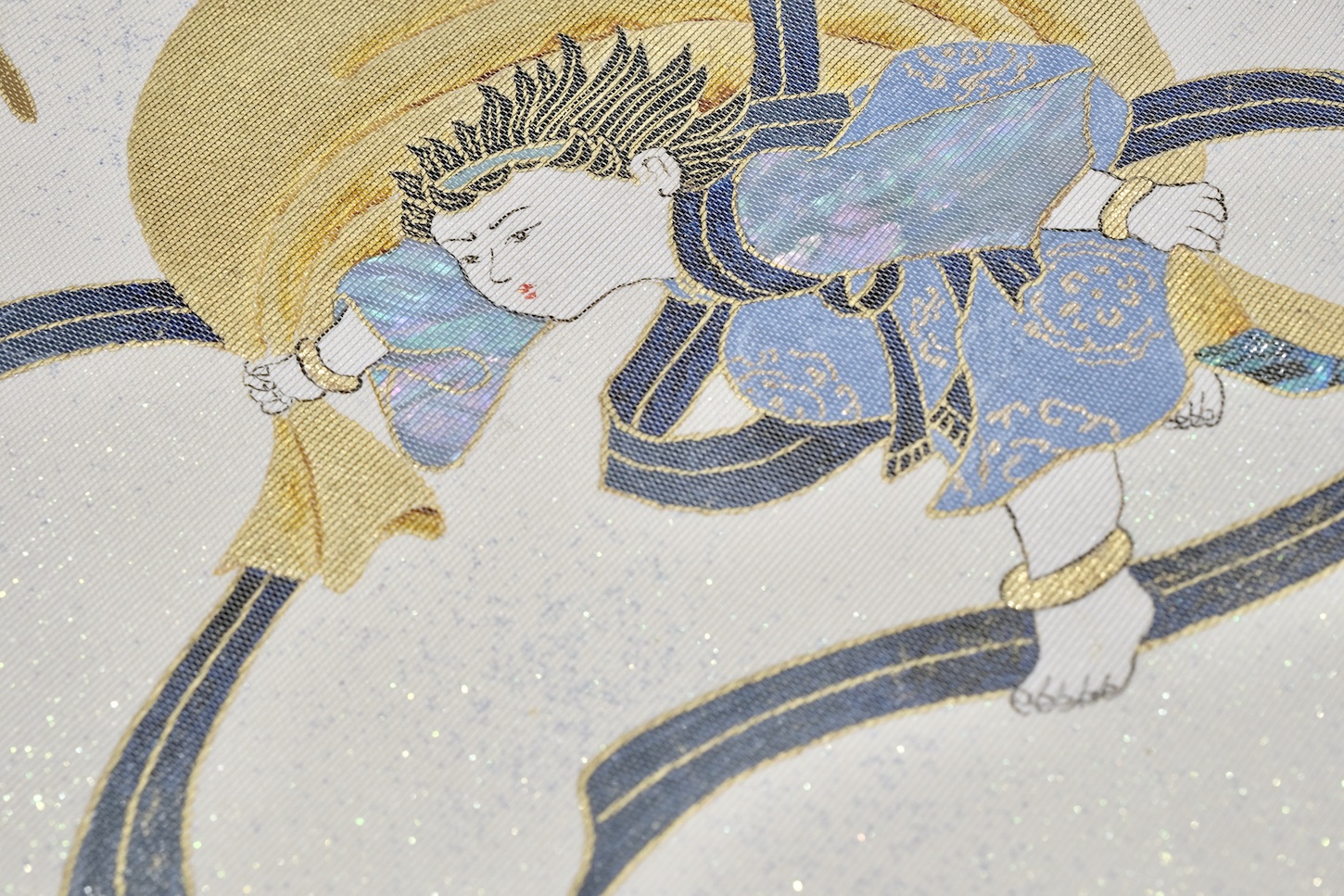 風神雷神 童 螺鈿 絵箔 西陣織袋帯 | 帯ときもの やまぐち 洗練された  