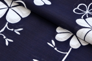 竺仙　浴衣　綿絽地染　クローバー　反物価格　52,800円（税込）　奈良　生駒　帯ときもの やまぐち