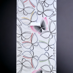 竺仙　浴衣　綿絽白地　蝶　反物価格　50,600円（税込）　奈良　生駒　帯ときもの やまぐち