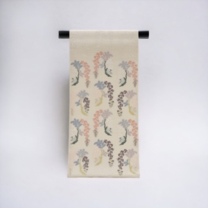 山口美術織物　縞格子藤花文　西陣織　袋帯　奈良　生駒　帯ときもの やまぐち